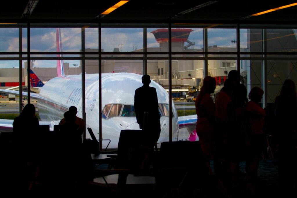 people waiting at the airport