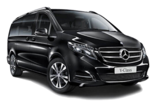 mercedes classe V sur fond blanc