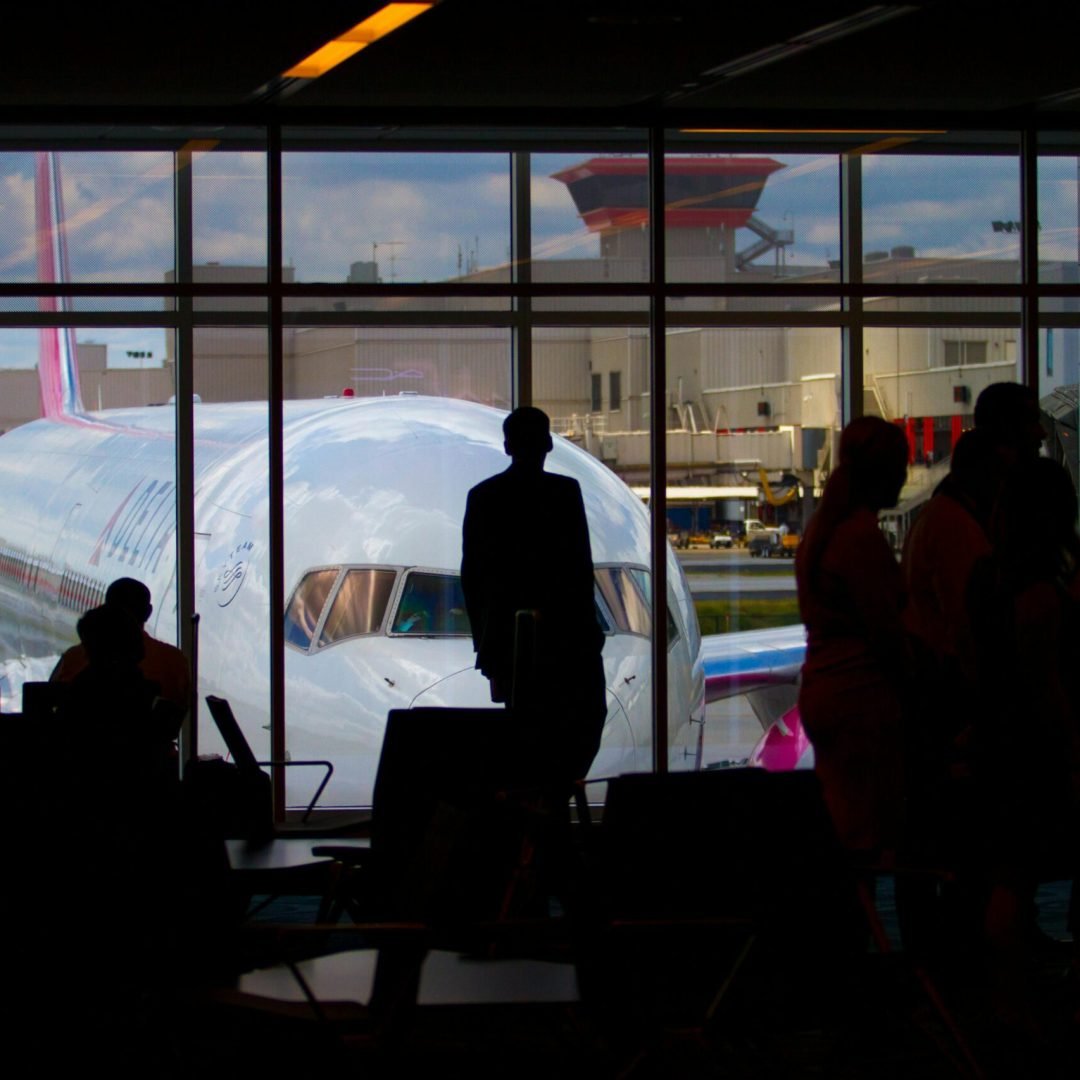 people waiting at the airport