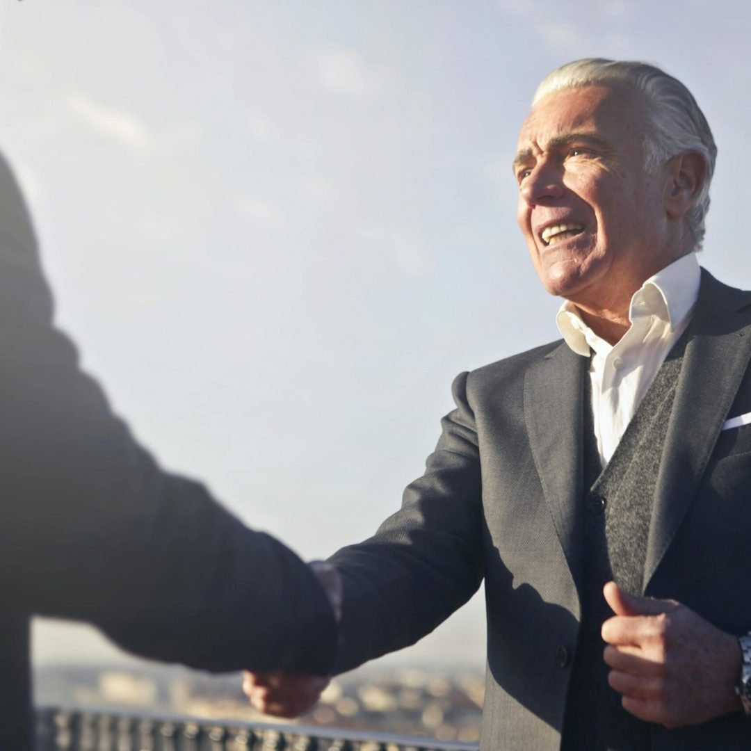 luxury man shaking hands